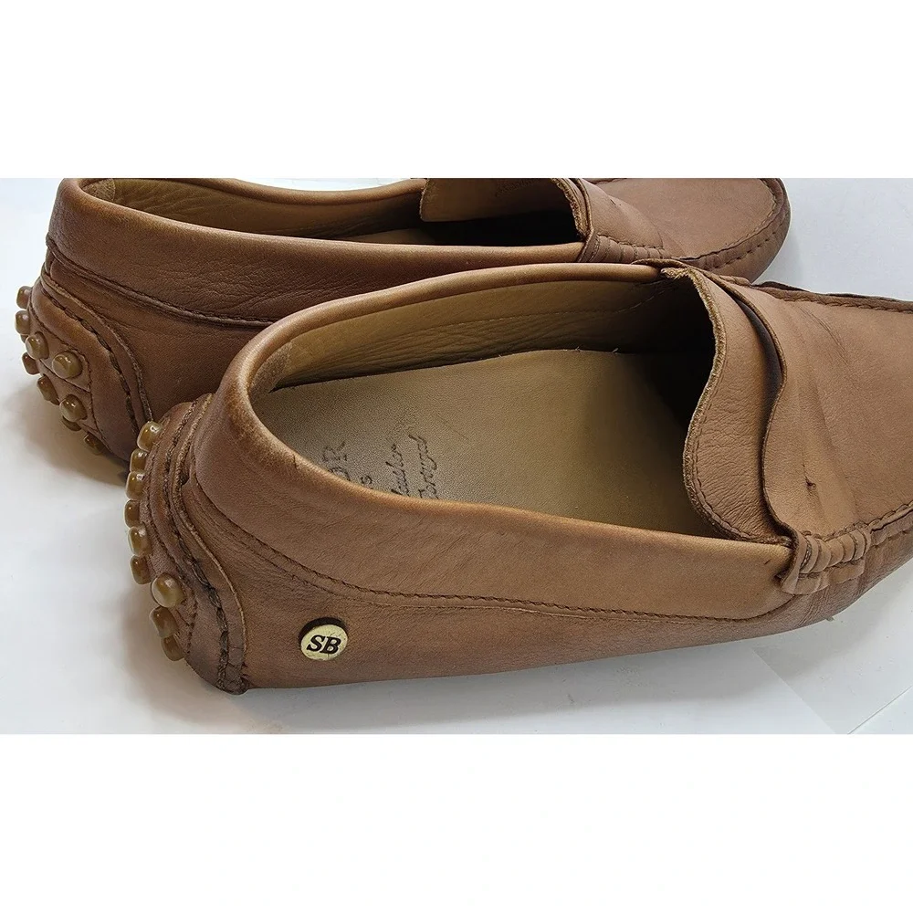 Sacoor Brothers Tan Brown Leather Penny Driving Loafers EU 41 Portugal